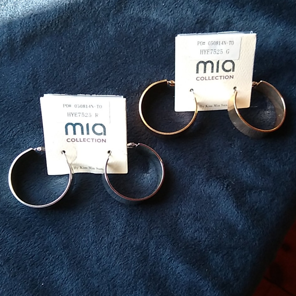 3/$18 Set of Two Pair Silver & Gold Hoops